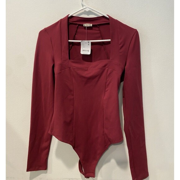 NWT New Intimately Free People Now Or Never Red Plum Bodysuit Size S - Picture 7 of 8